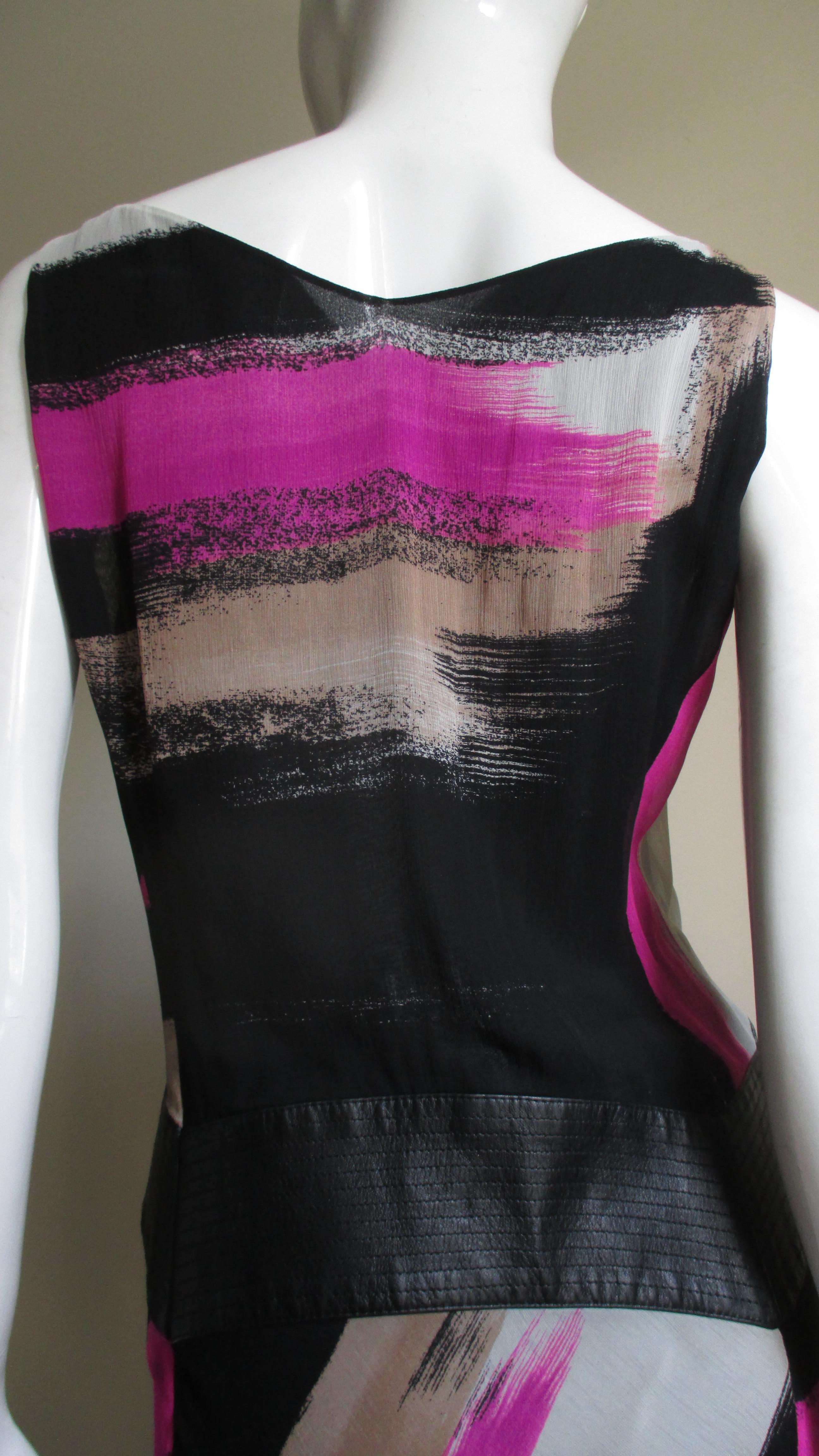 Gianni Versace Couture Silk Dress with Leather Hip Band A/W 2001 For Sale 6