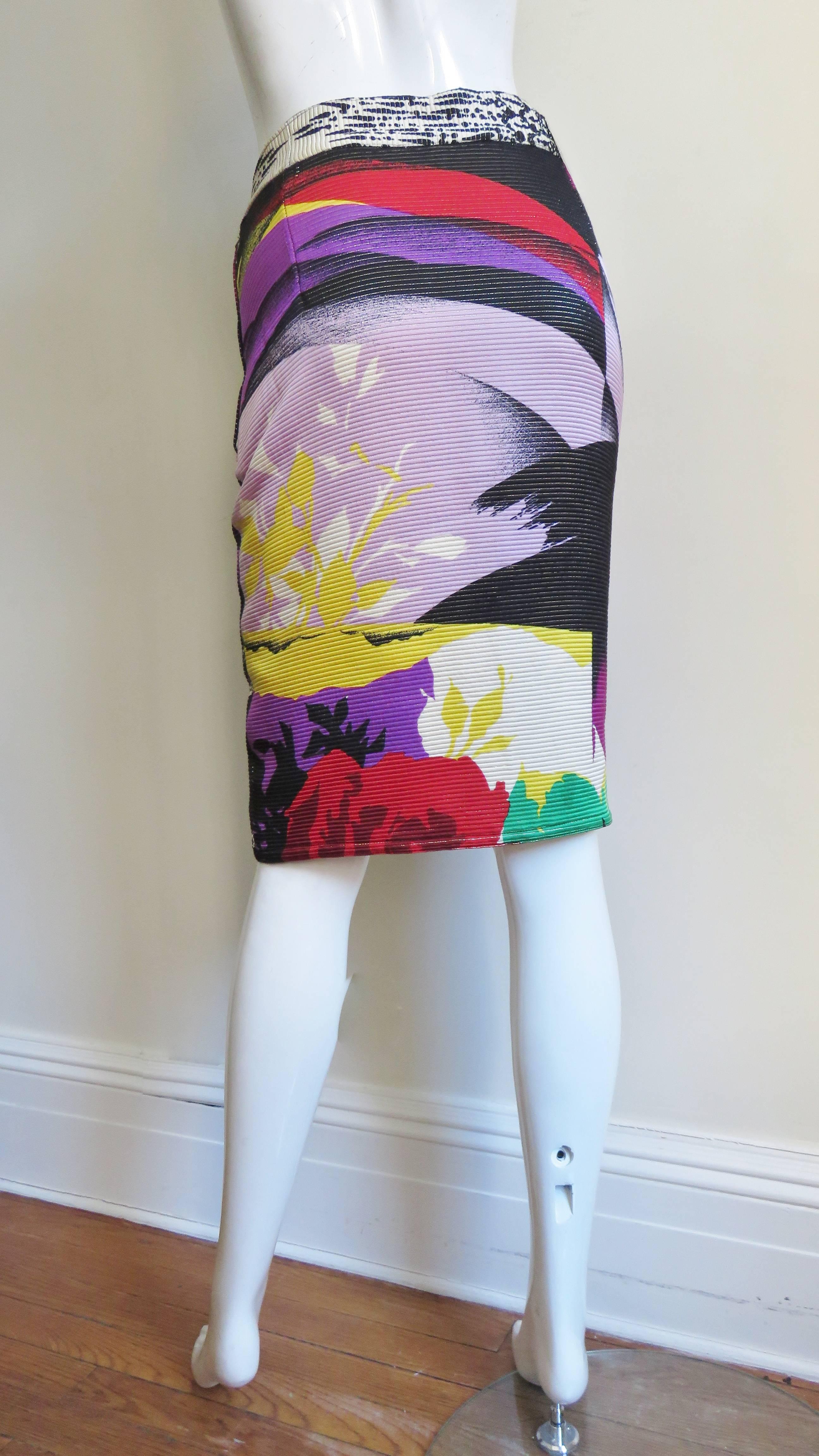 Gianni Versace Silk Skirt 1990s For Sale 8