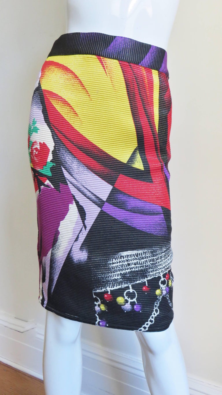 Women's Gianni Versace Silk Skirt 1990s For Sale