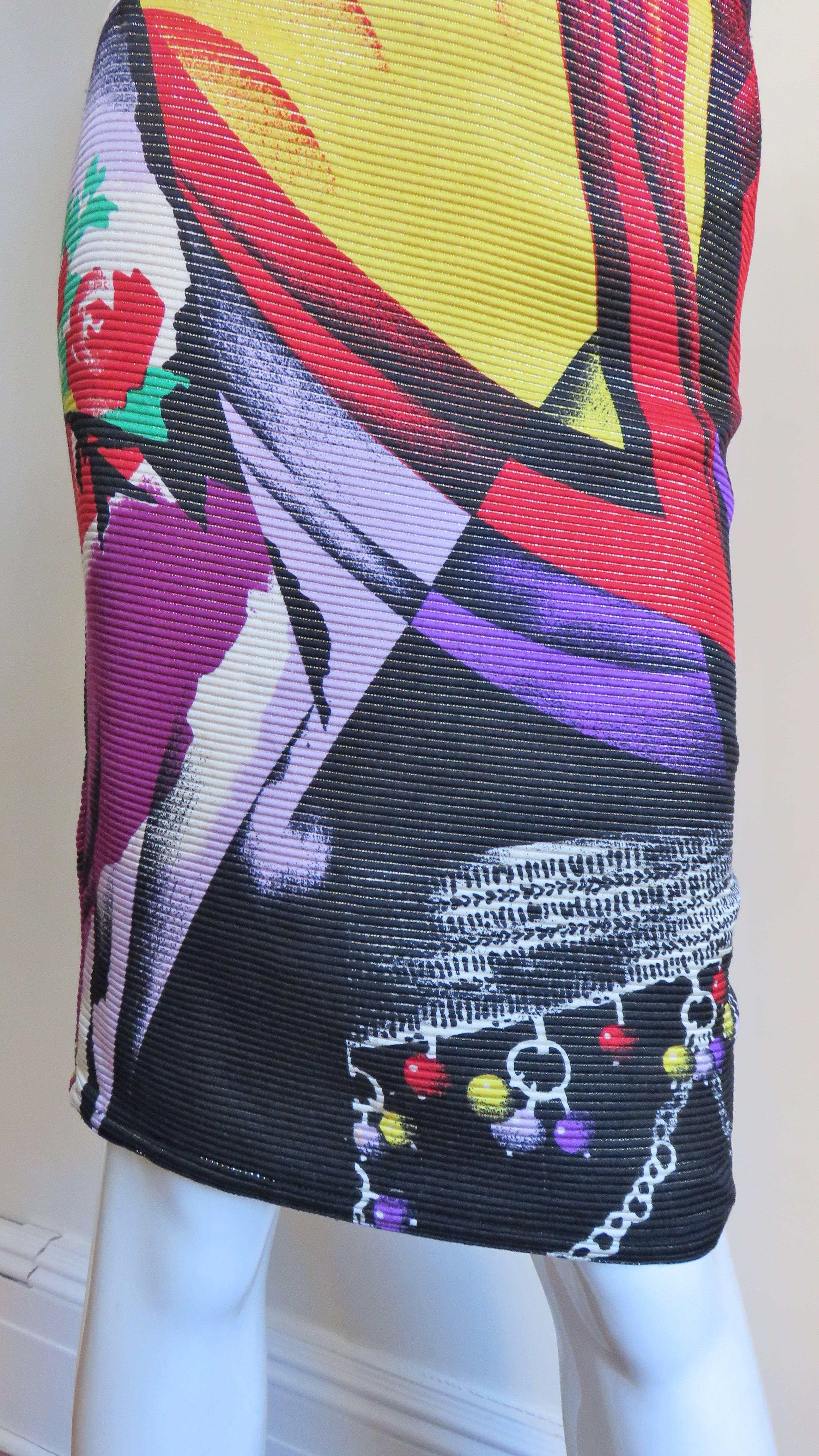 Gianni Versace Silk Skirt 1990s In Excellent Condition For Sale In Water Mill, NY