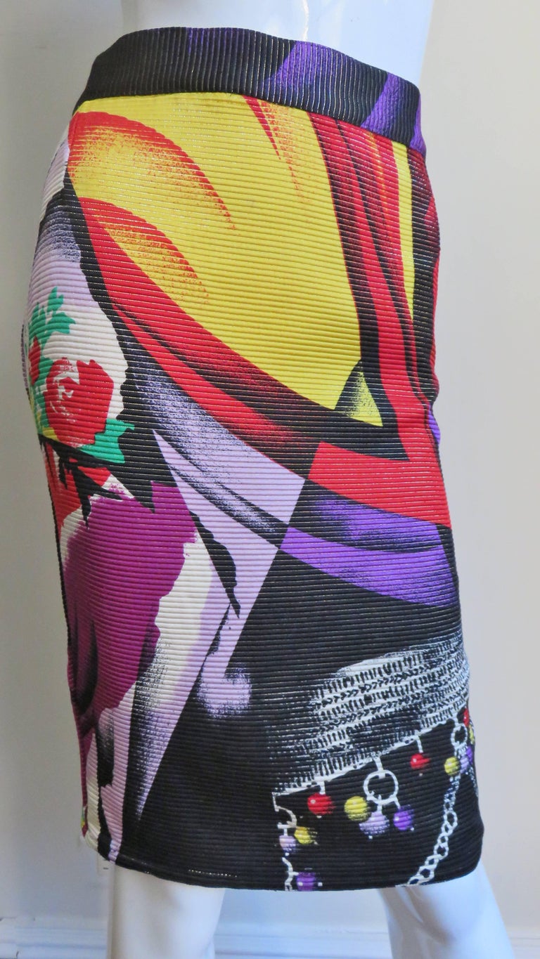 Gianni Versace Silk Skirt 1990s For Sale 2