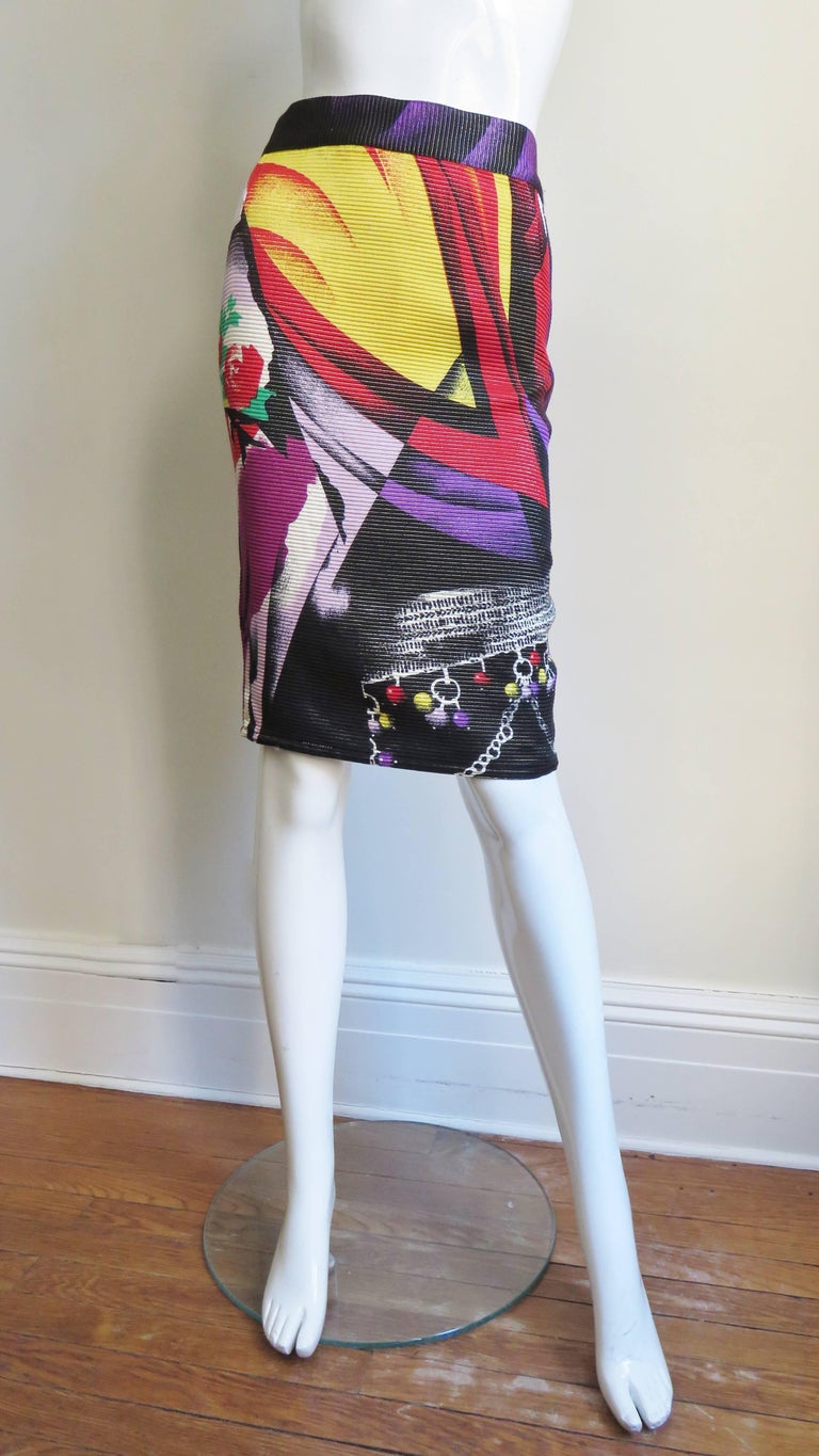 Gianni Versace Silk Skirt 1990s For Sale 3