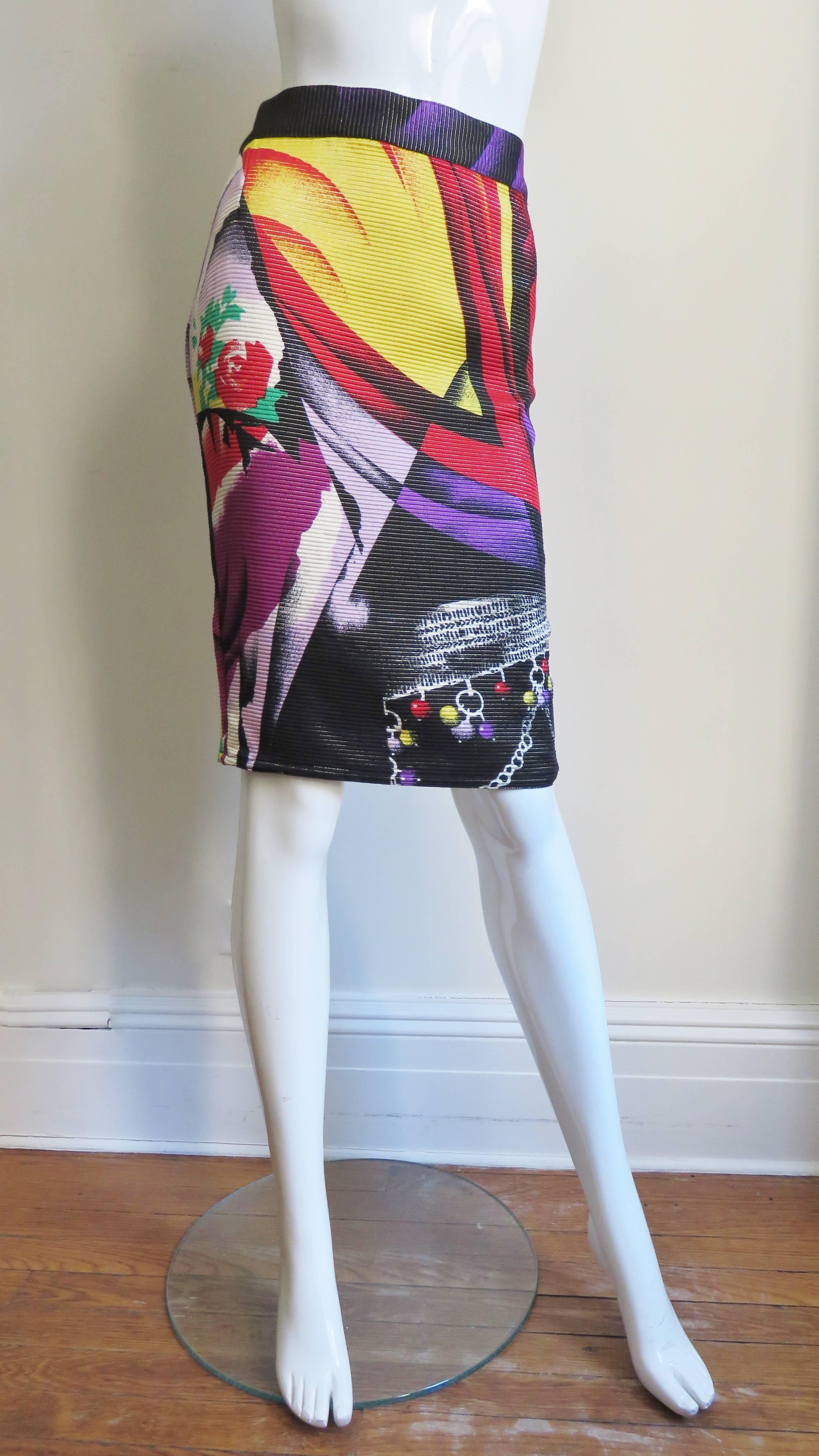Gianni Versace Silk Skirt 1990s For Sale 4