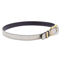 1990s Gianni Versace Silver Leather and Gold Belt