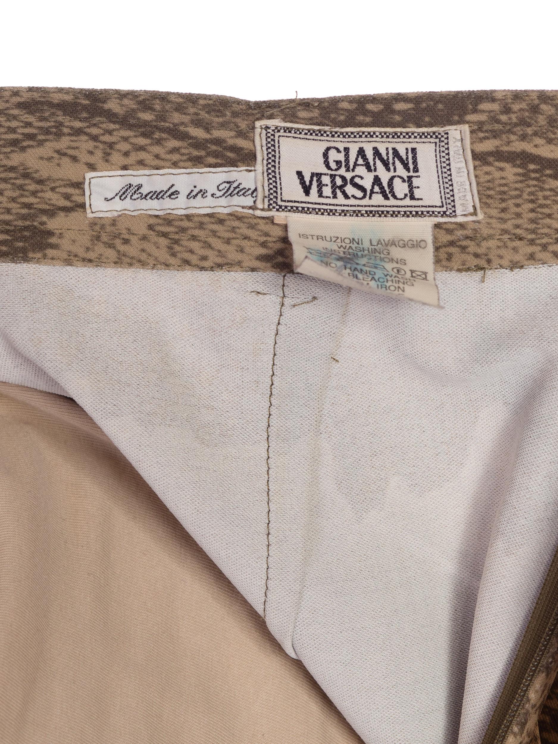 1990s Gianni Versace Stretchy Snake Printed Mini Skirt 2