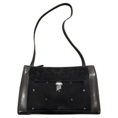 1990s Gianni Versace Suede and Leather Shoulder Bag