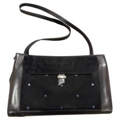 Vintage 1990s Gianni Versace Suede and Leather Shoulder Bag