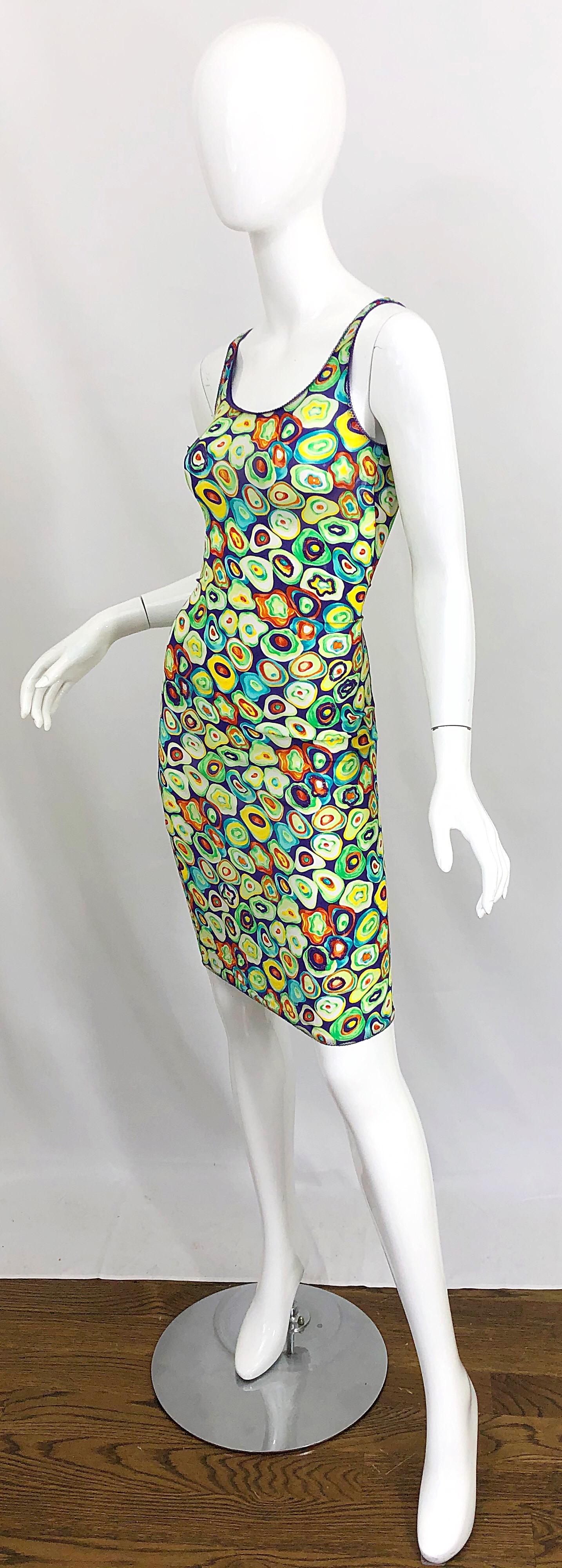 Green 1990s Gianni Versace Sushi Novelty Print Versus Bodycon Vintage Sequin 90s Dress For Sale