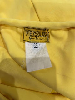 1990s Gianni Versace Versus Size 8 Canary Yellow Strapless Vintage 90s Dress