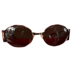 1990 Lunettes de soleil en métal doré et fausse écaille de tortue par Furstenberg