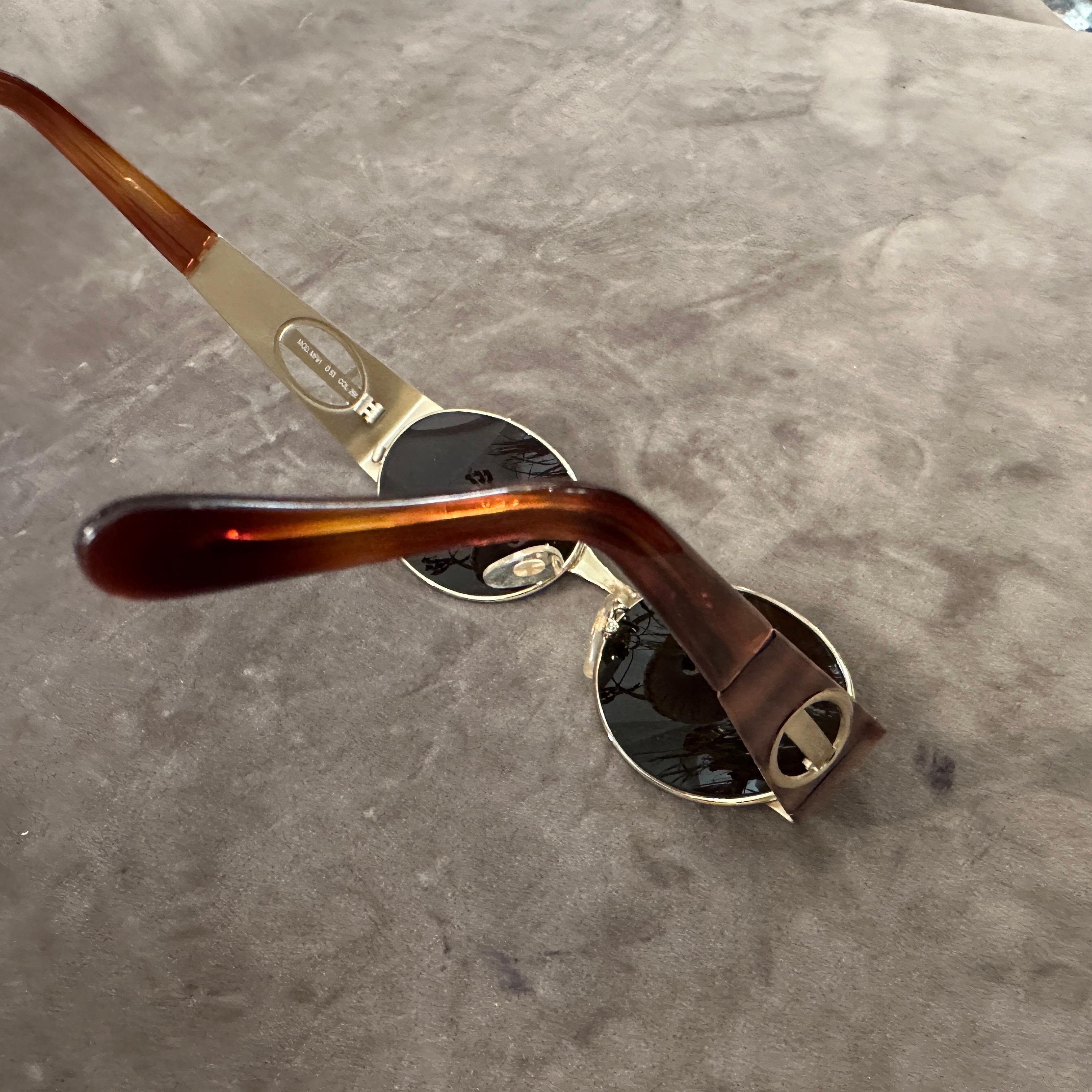 Occhiali da sole anni '90 in metallo dorato e acetato finto tartaruga di Furstenberg In condizioni ottime in vendita a Aci Castello, IT