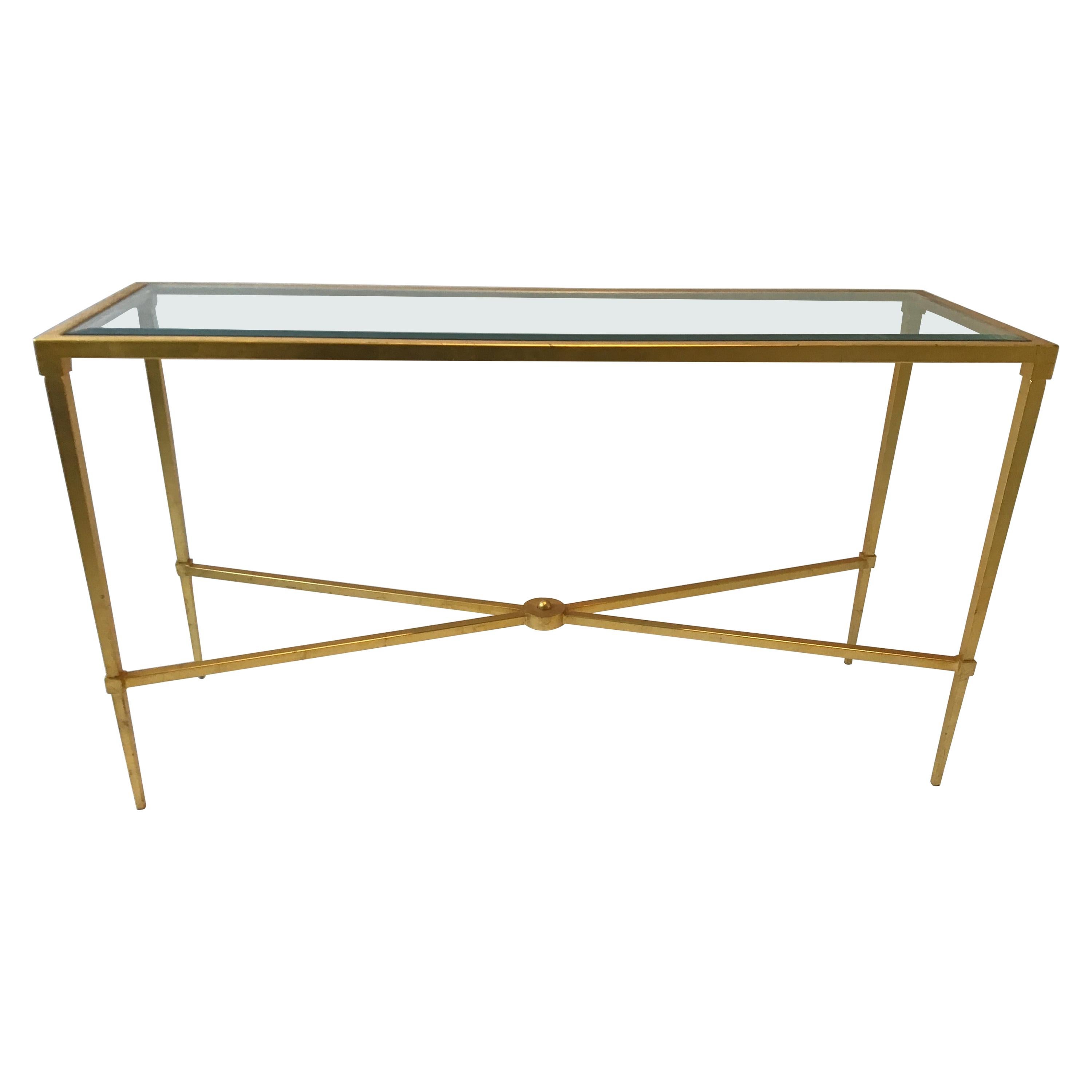 Iron and Glass Console Table For Sale at 1stDibs white console table