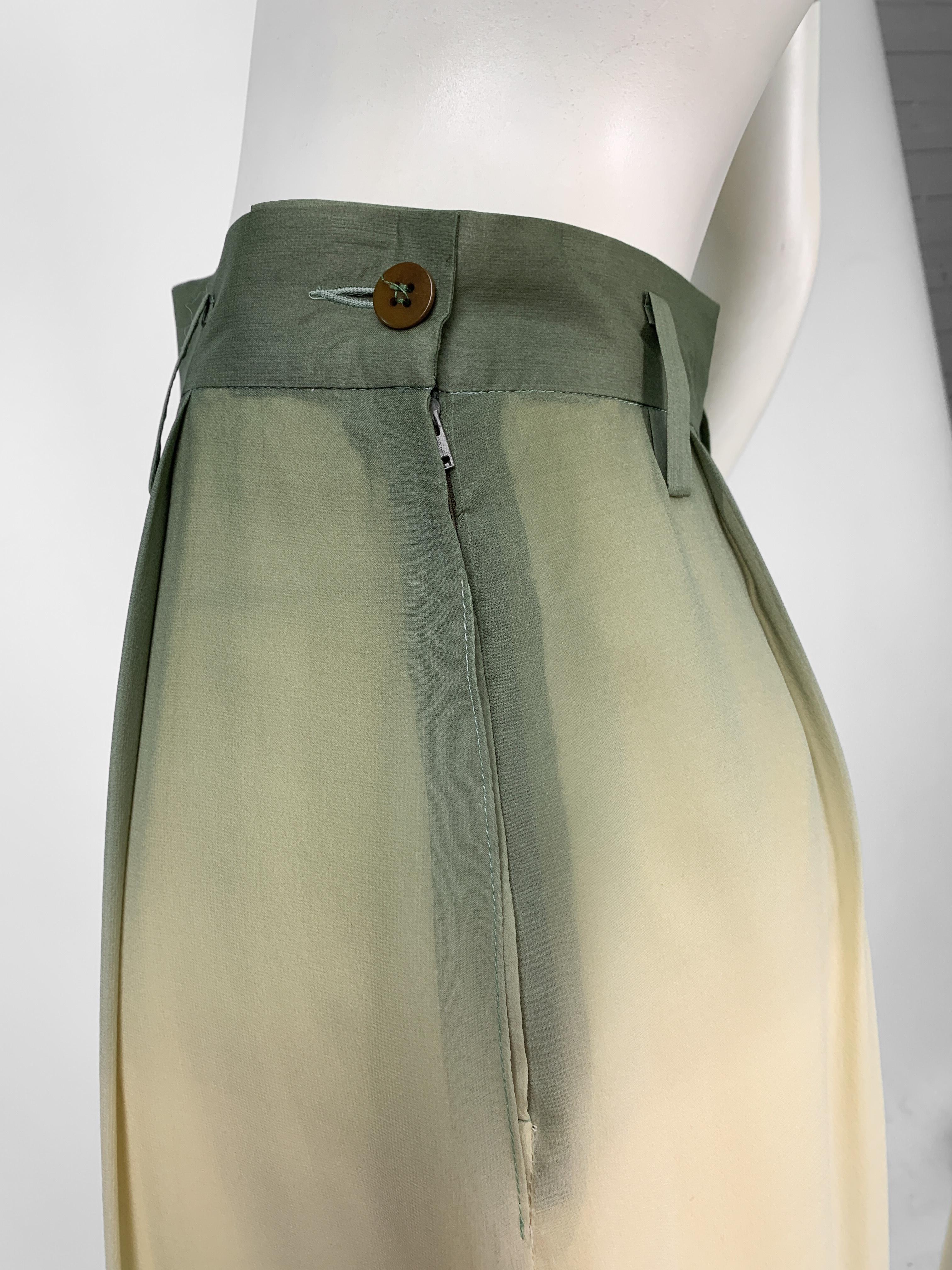1990s Giorgio Armani 100% silk multicolour ombré print maxi skirt, Small 1
