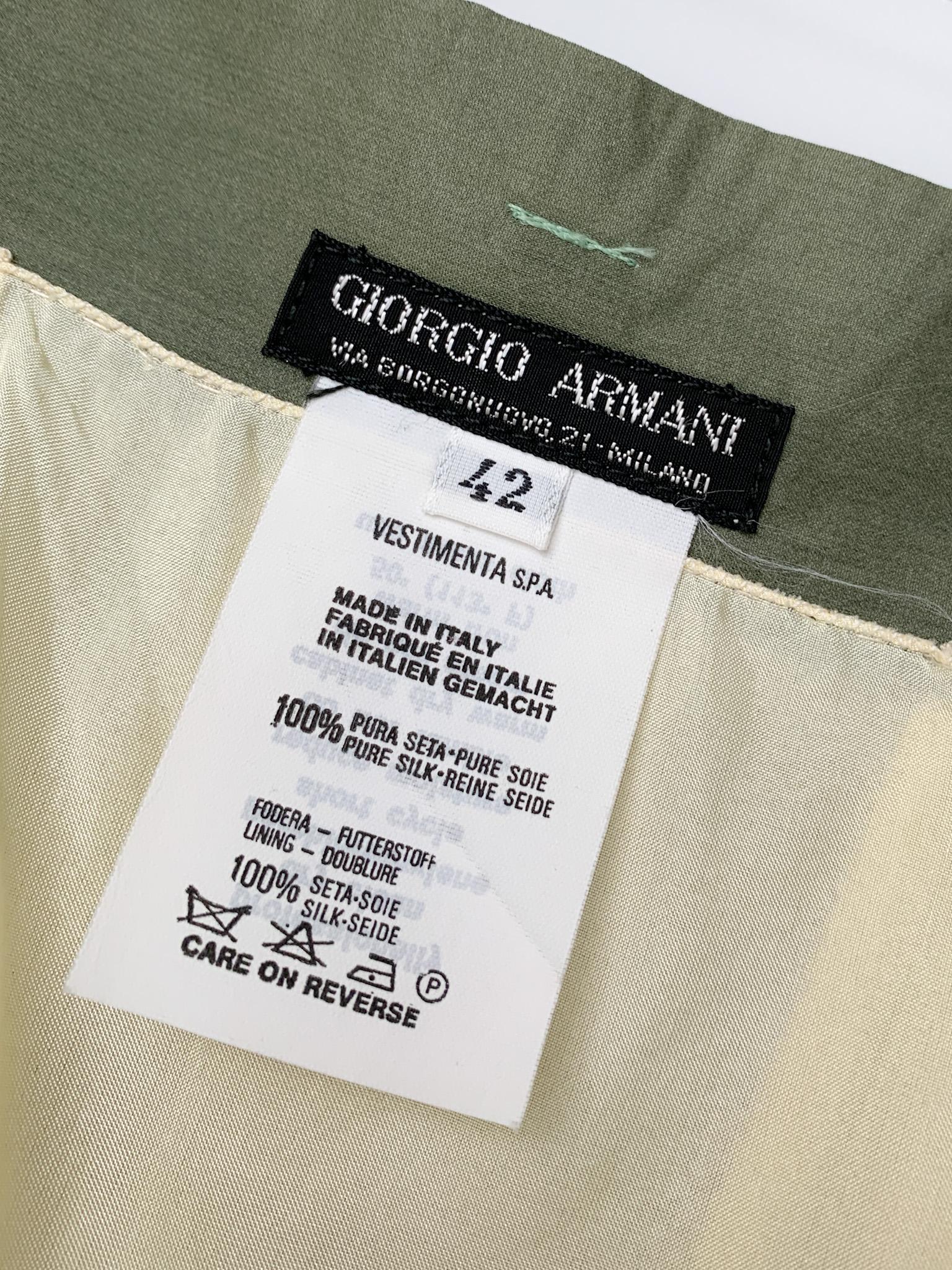 1990s Giorgio Armani 100% silk multicolour ombré print maxi skirt, Small 4