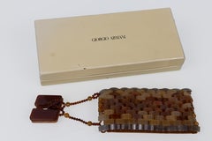 1990s Giorgio Armani Agate Beaded Mosaic Evening Bag Vintage Italian Couture