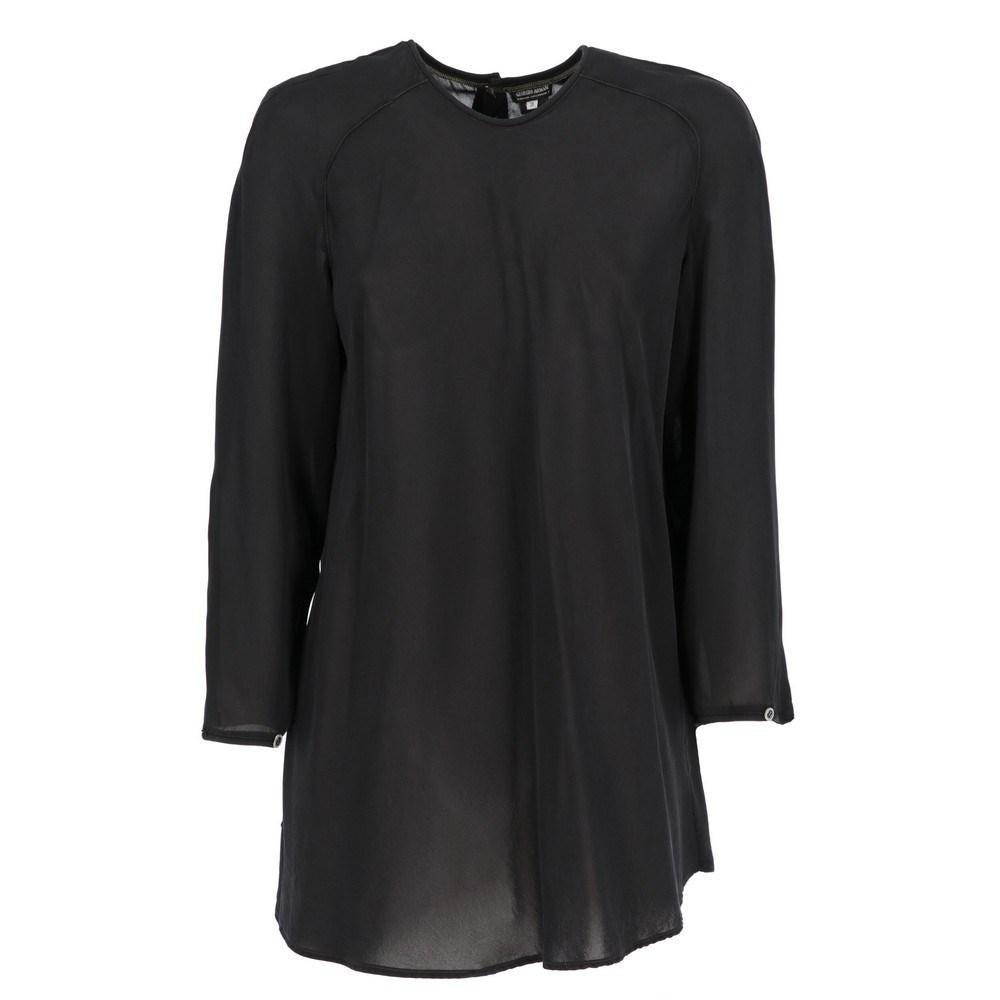 1990s Giorgio Armani black silk blouse