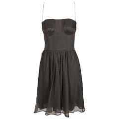 1990er GIORGIO ARMANI schwarzes Bustierkleid aus Seide