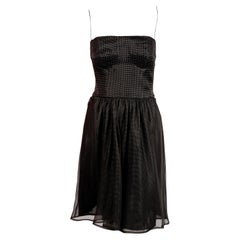 Retro 1990's GIORGIO ARMANI black silk bustier dress