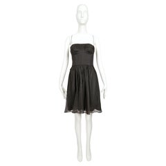 GIORGIO ARMANI - Robe bustier en soie noire, années 1990