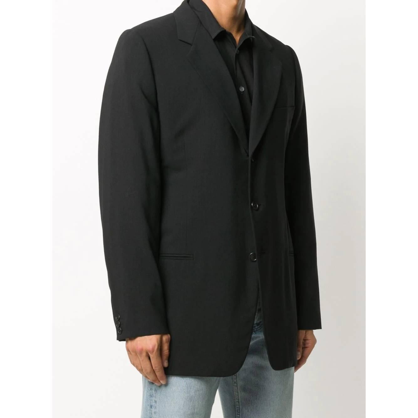 1990s Giorgio Armani Black Wool Jacket In Excellent Condition In Lugo (RA), IT