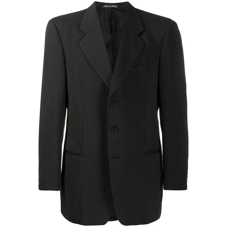 1990s Giorgio Armani Black Wool Jacket For Sale at 1stDibs