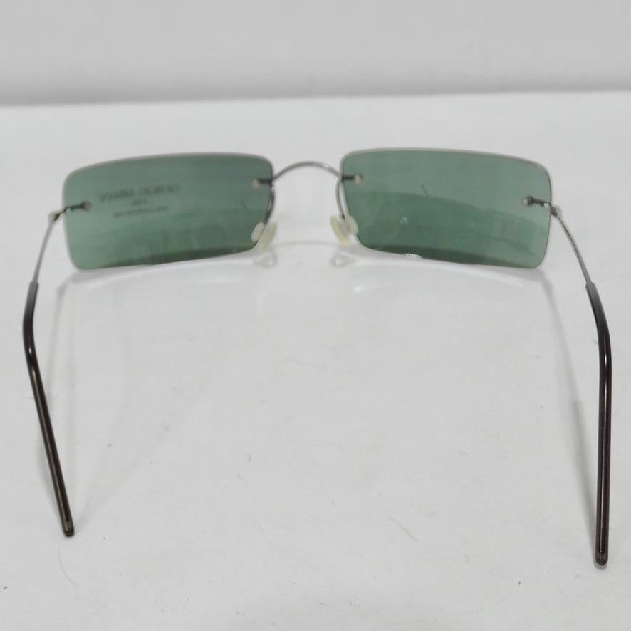 Women's or Men's 1990s Giorgio Armani Blue Frame Sunglasses For Sale