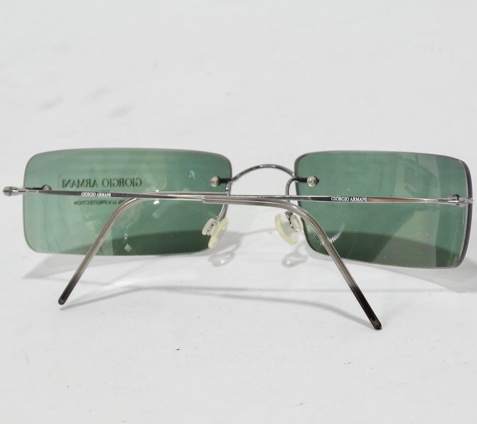 1990s Giorgio Armani Blue Frame Sunglasses For Sale 4