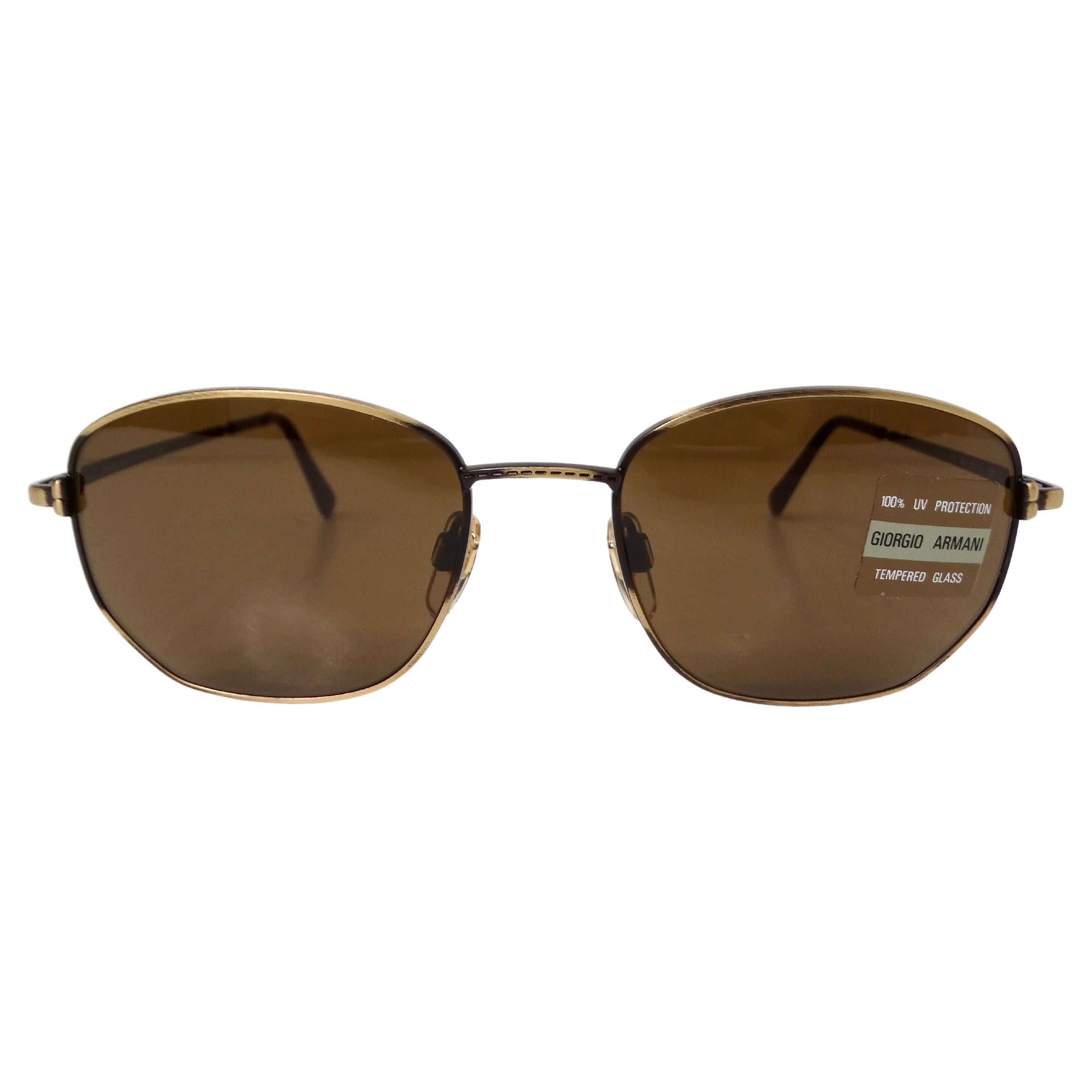 Occhiali da sole Giorgio Armani anni '90 in metallo colorato e dorato