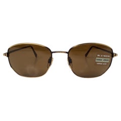 1990s Giorgio Armani Brown Tinted & Gold-Tone Metal Sunglasses
