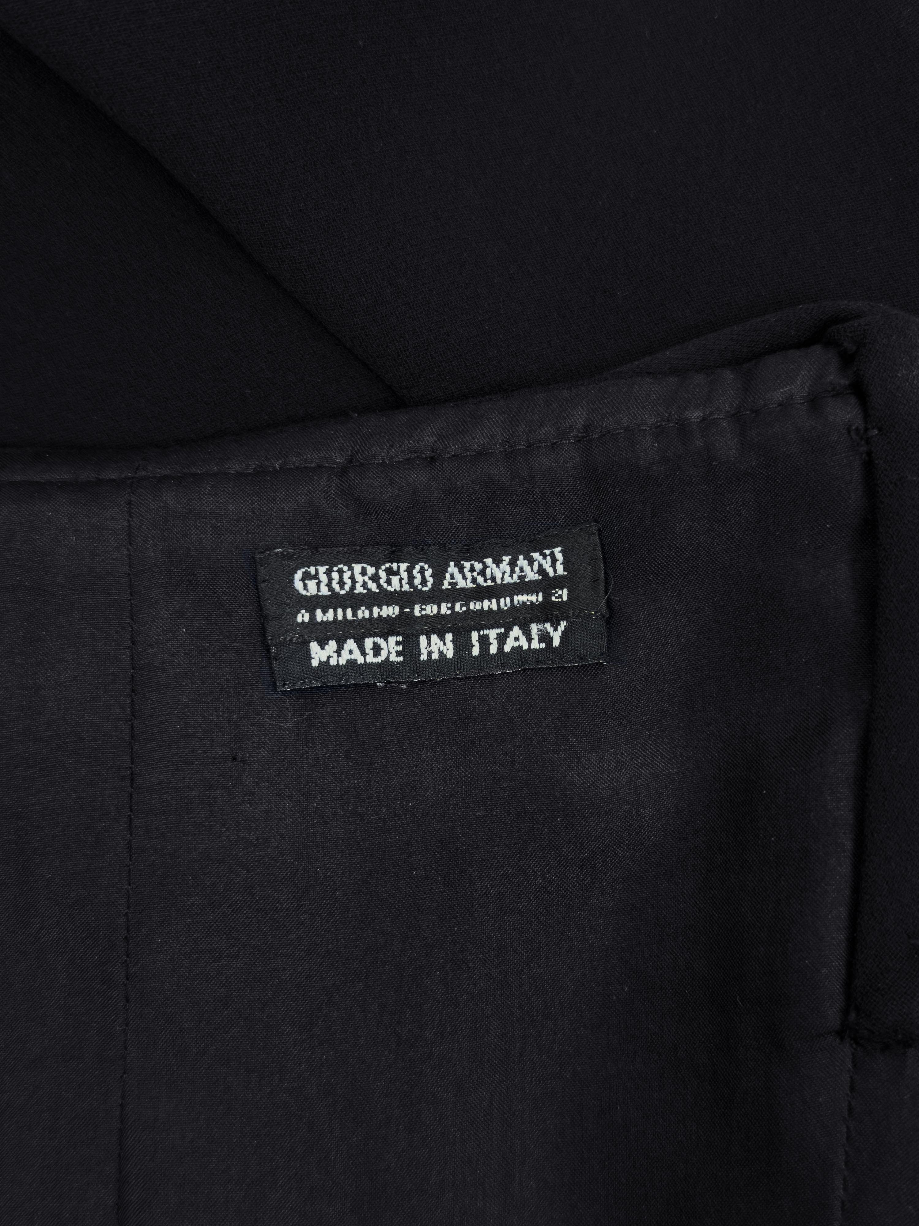 1990s Giorgio Armani Draped Little Black Cocktail Dress For Sale 1