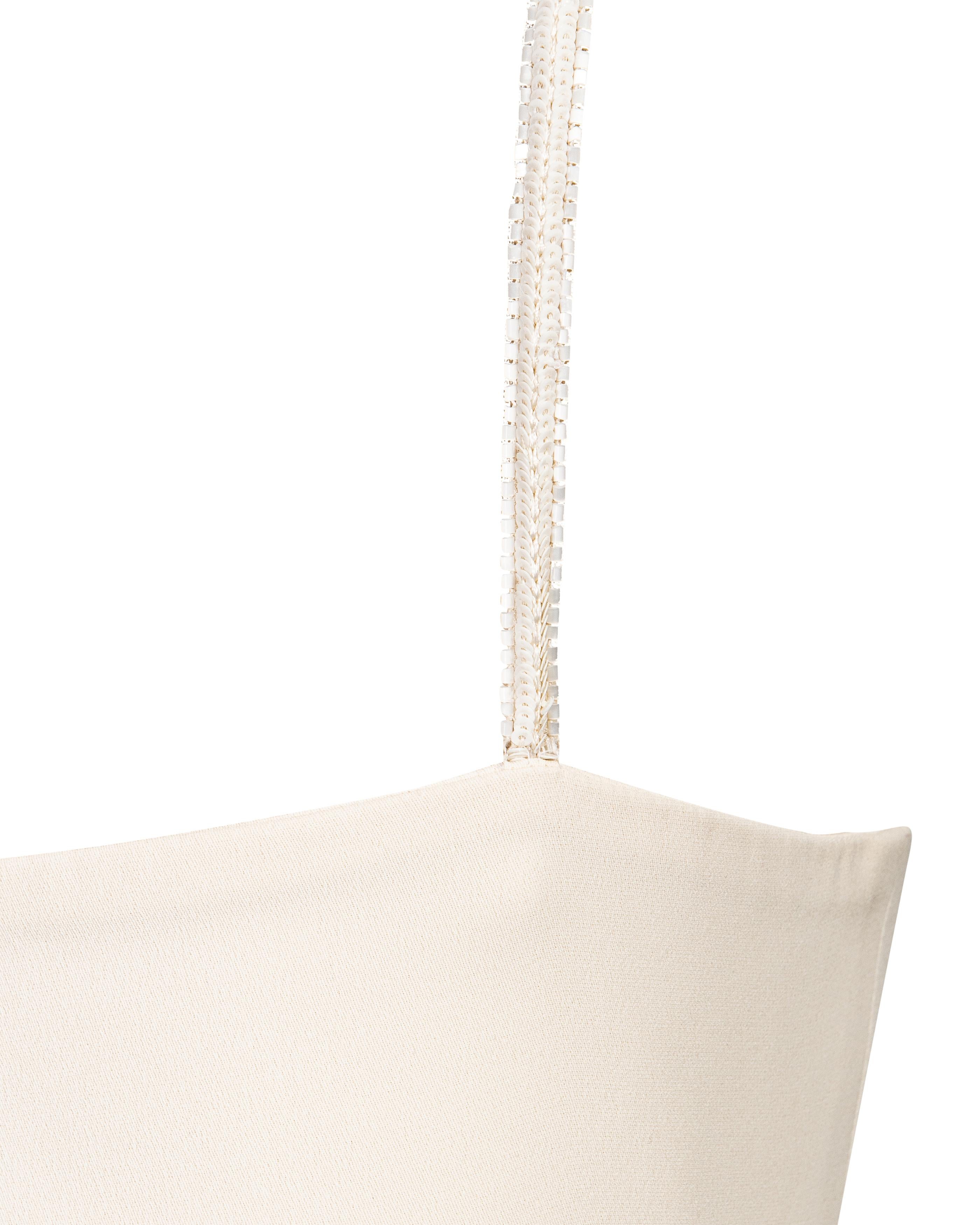 1990's Giorgio Armani Ecru Gown with Embellished Bust and Straps 3