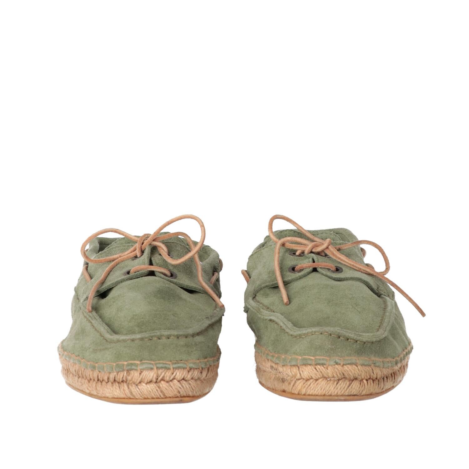 1990s Giorgio Armani Green Suede Boat Shoes at 1stDibs