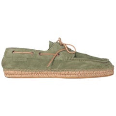 Vintage 1990s Giorgio Armani Green Suede Boat Shoes