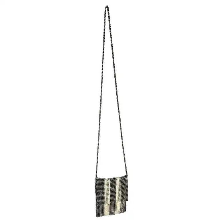Minibolso de punto con cuentas gris Giorgio Armani de los años 90 en venta
