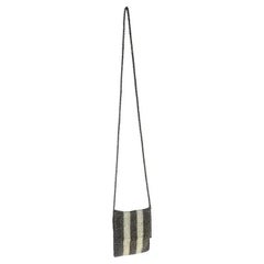 Giorgio Armani - Mini sac à bandoulière gris en tricot perlé des années 1990