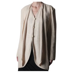 Vintage 1990's Giorgio Armani Jacket Taupe Monochromatic Tapestry