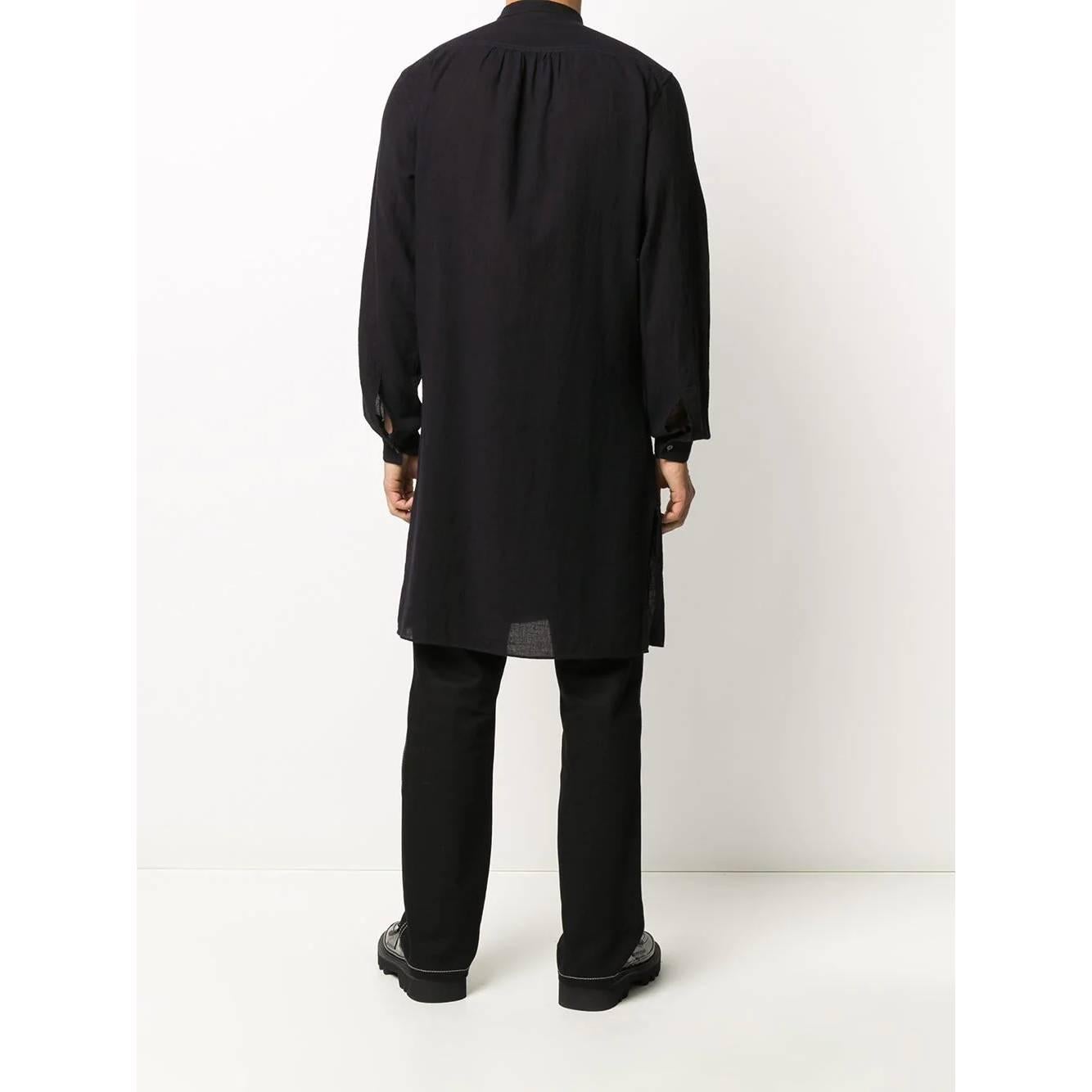 Black 1990s Giorgio Armani Long Shirt