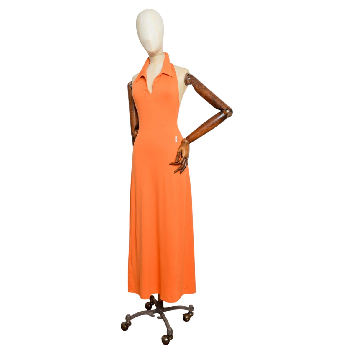 1990's Giorgio Armani Orange Long Racer back Tennis Maxi dress in Tangerine