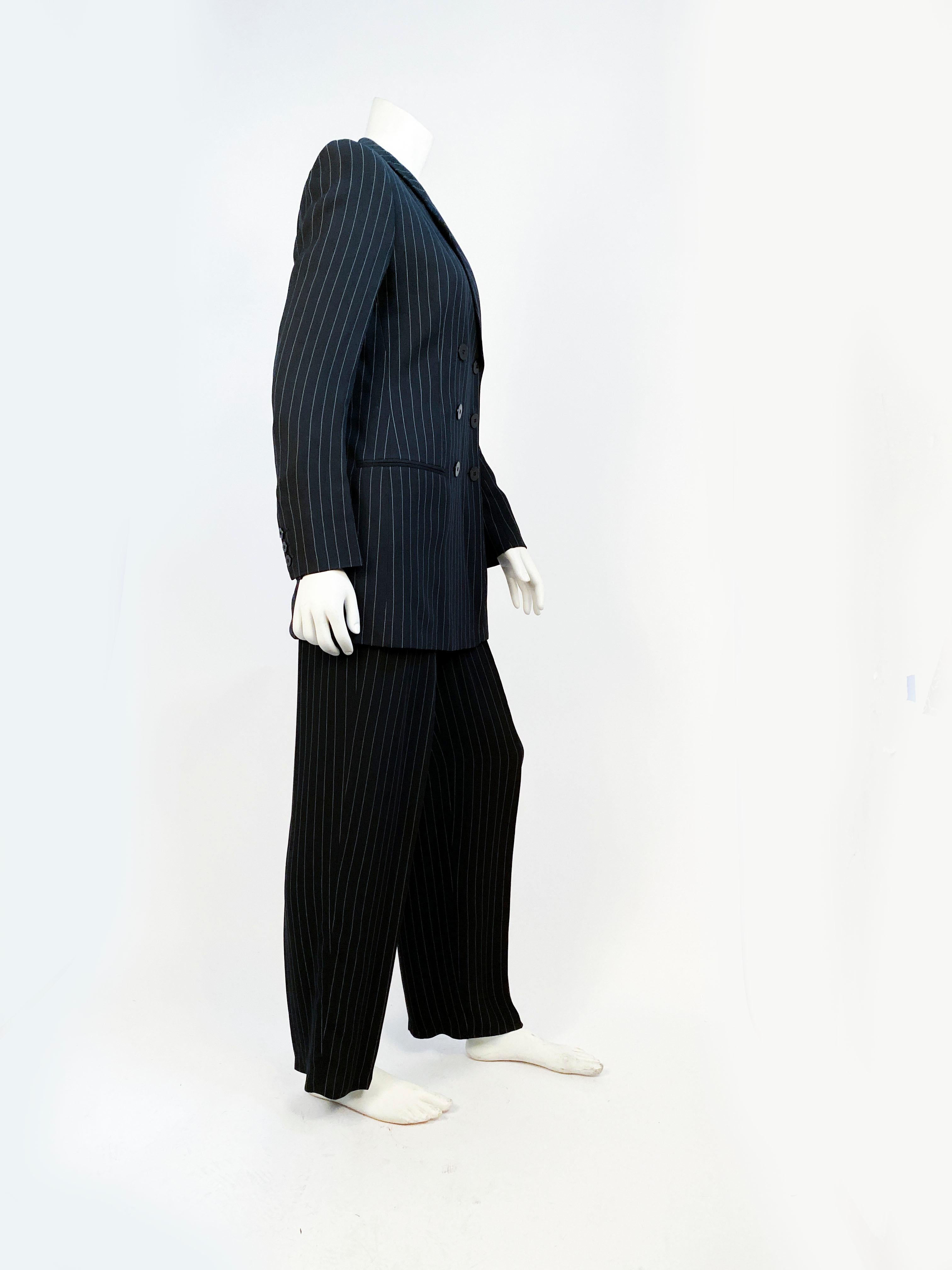 Black 1990s Giorgio Armani Pinstripe Suits