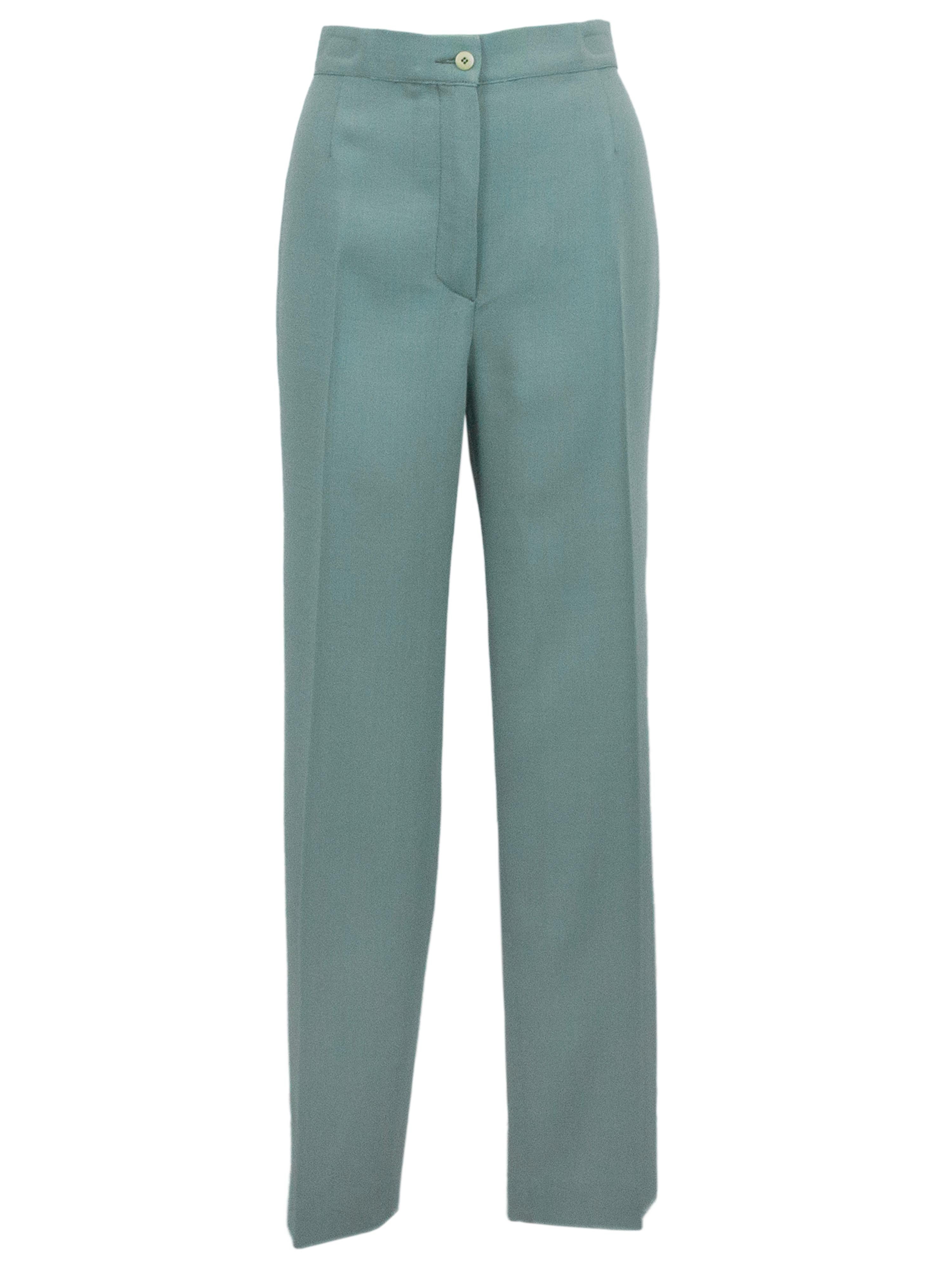 Pantaloni anni '90 di Giorgio Armani in crepe di lana Greene & Greene In condizioni buone in vendita a Toronto, Ontario