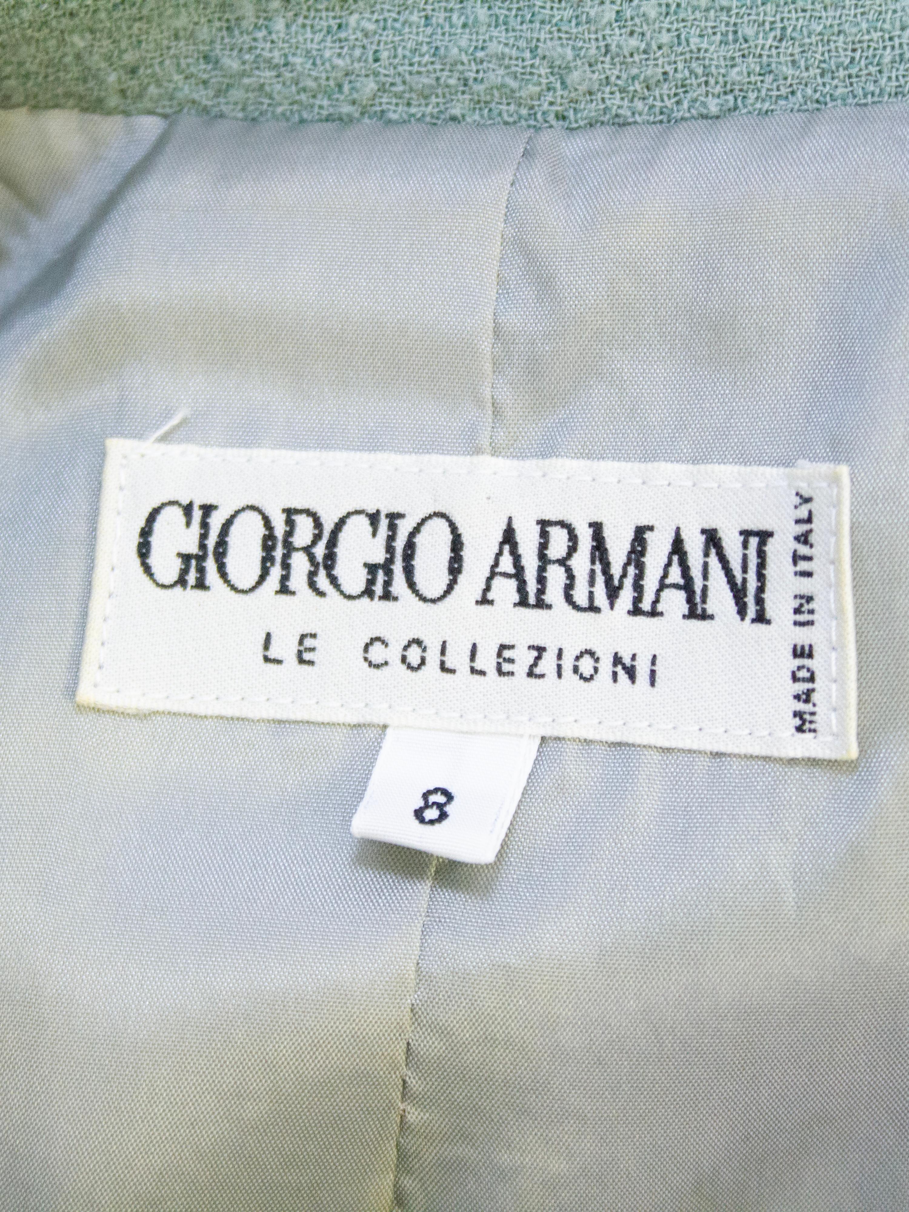 Pantaloni anni '90 di Giorgio Armani in crepe di lana Greene & Greene in vendita 2
