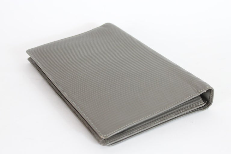 Giorgio Armani Valextra Gray Leather Evening Clutch Bag