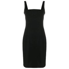 1990s Givenchy Black Cotton Sleeveless Midi Cocktail Dress