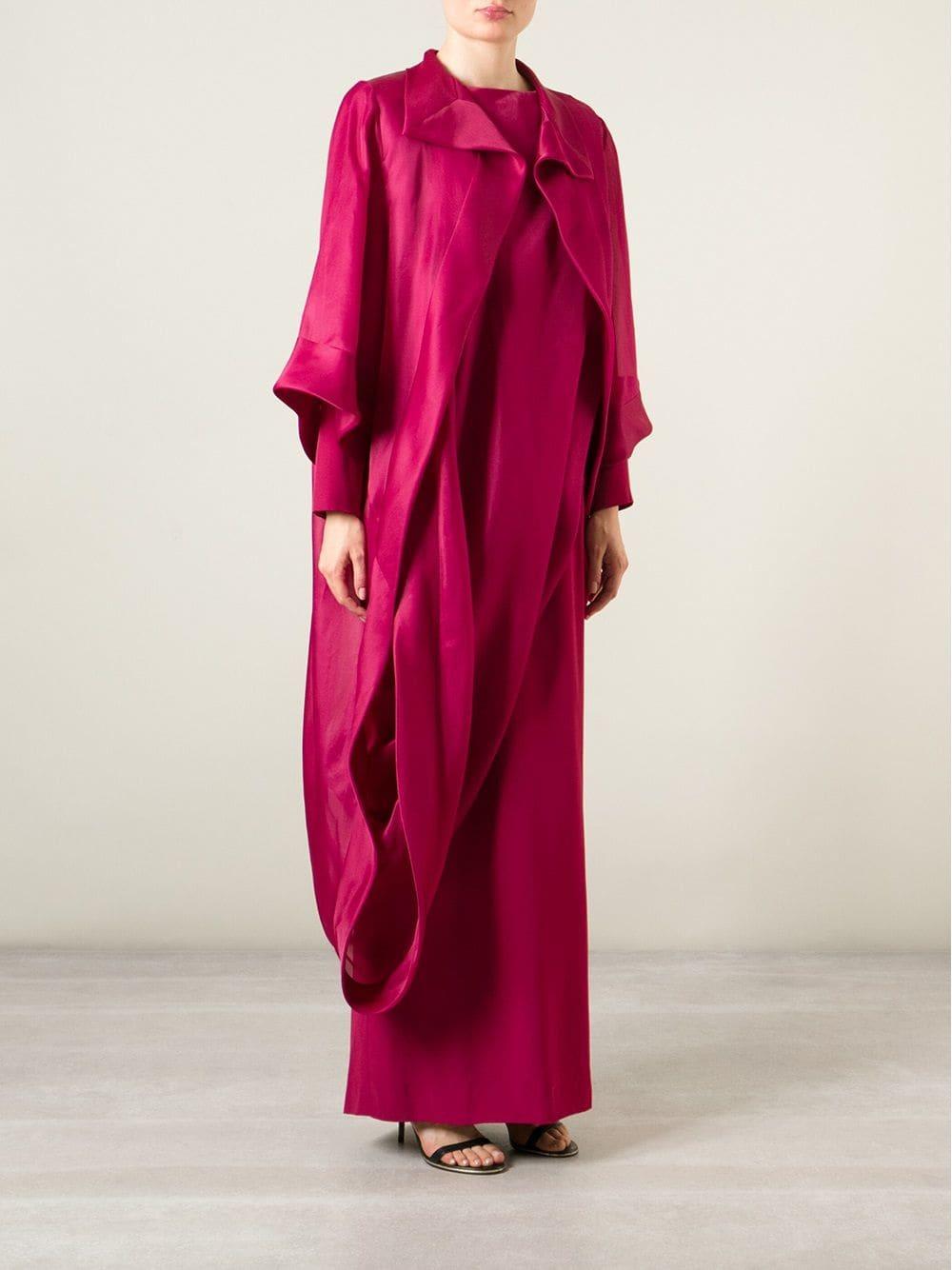 Women's 1990s Givenchy Fuchsia Chiffon Long Dress