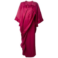 1990s Givenchy Fuchsia Chiffon Long Dress