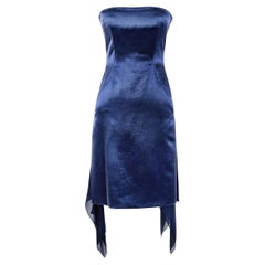 1990's Givenchy Haute Couture Midnight Blue Cocktail Dress