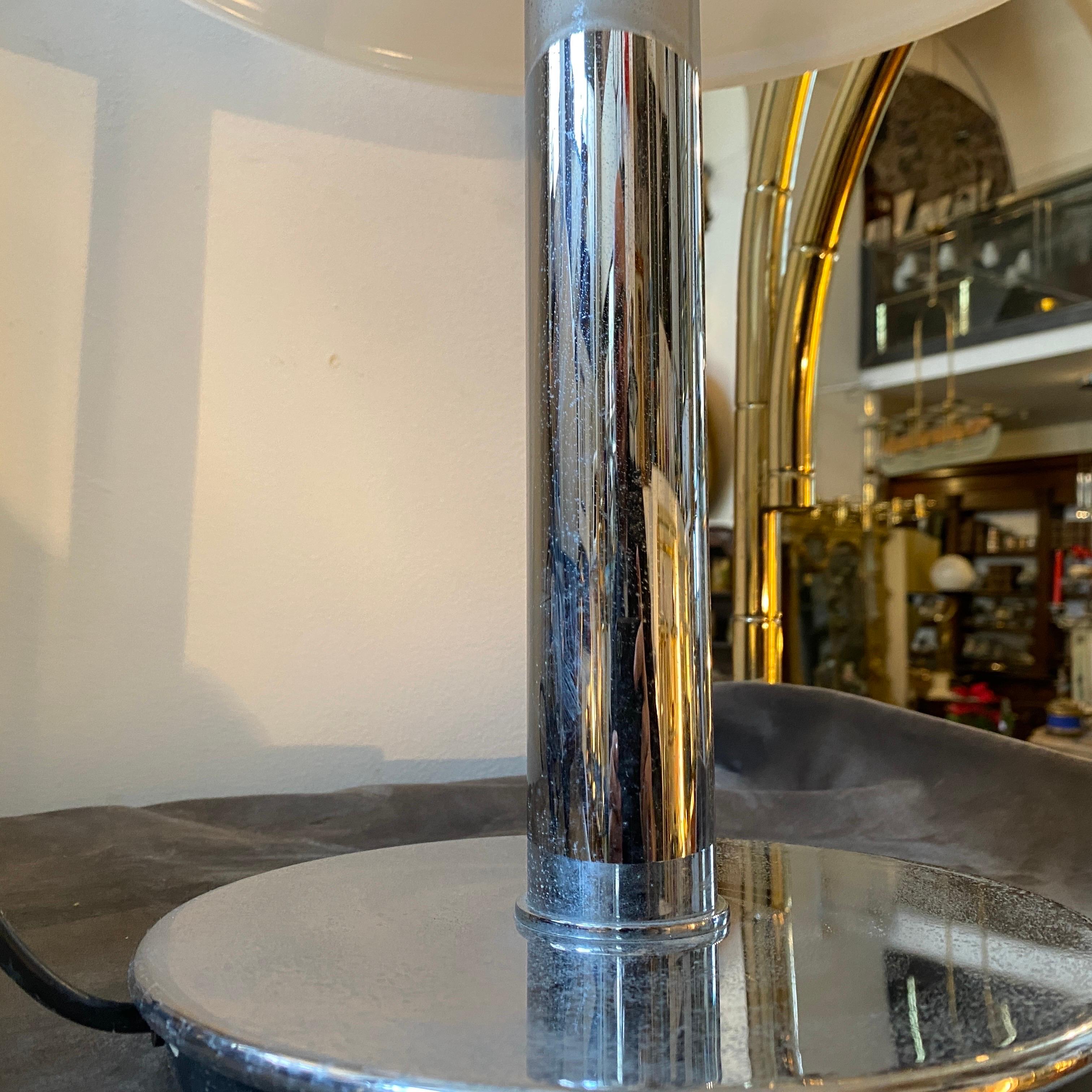 1990s Glashutte Limburg Minimalist Metal and Glass Table Lamp For Sale 5