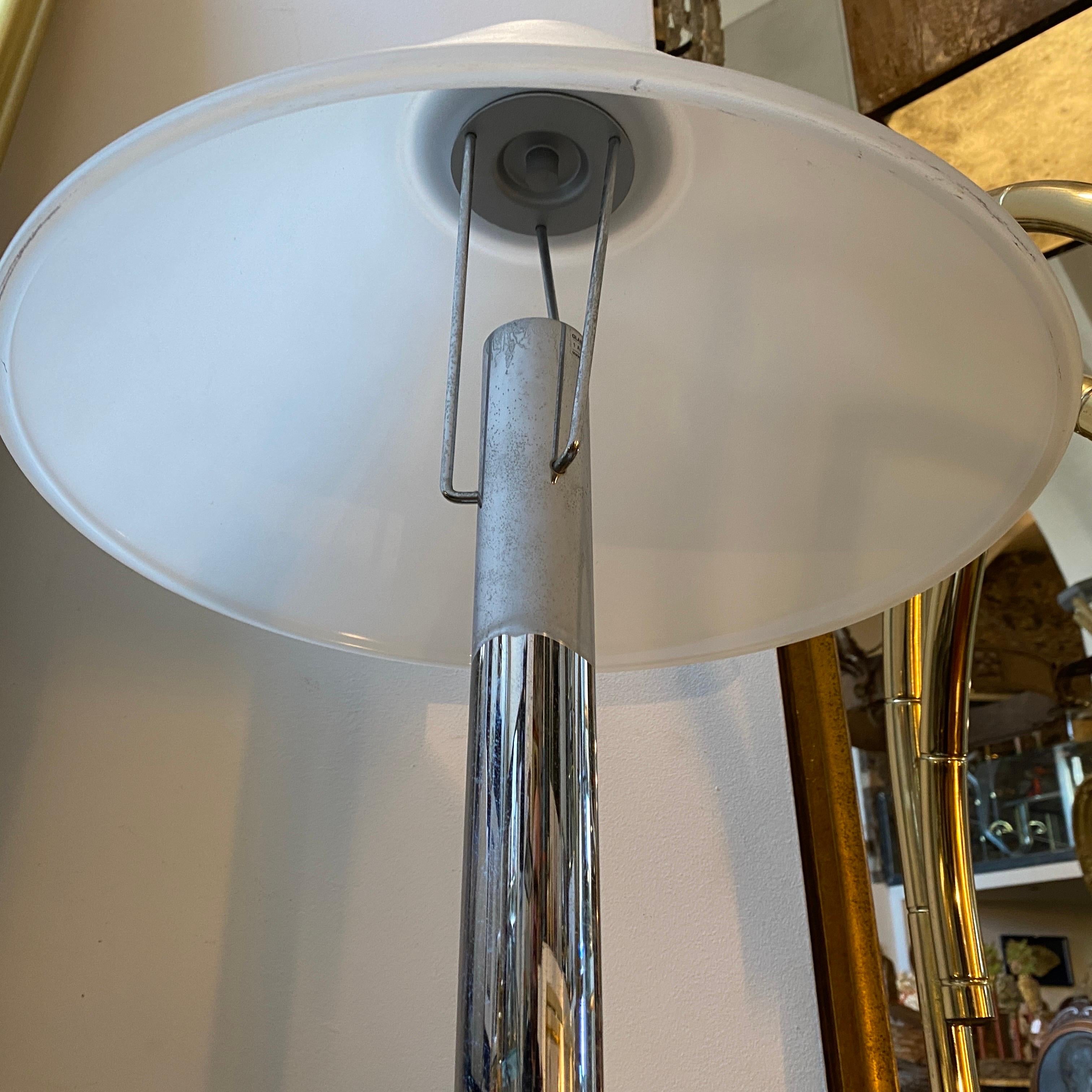 20th Century 1990s Glashutte Limburg Minimalist Metal and Glass Table Lamp For Sale