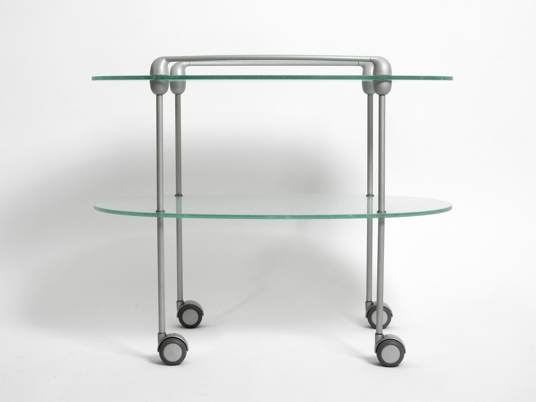French 1990s Glass Serving Trolley MYRIADES by D'Orbino and Lomazzi for Ligne Roset