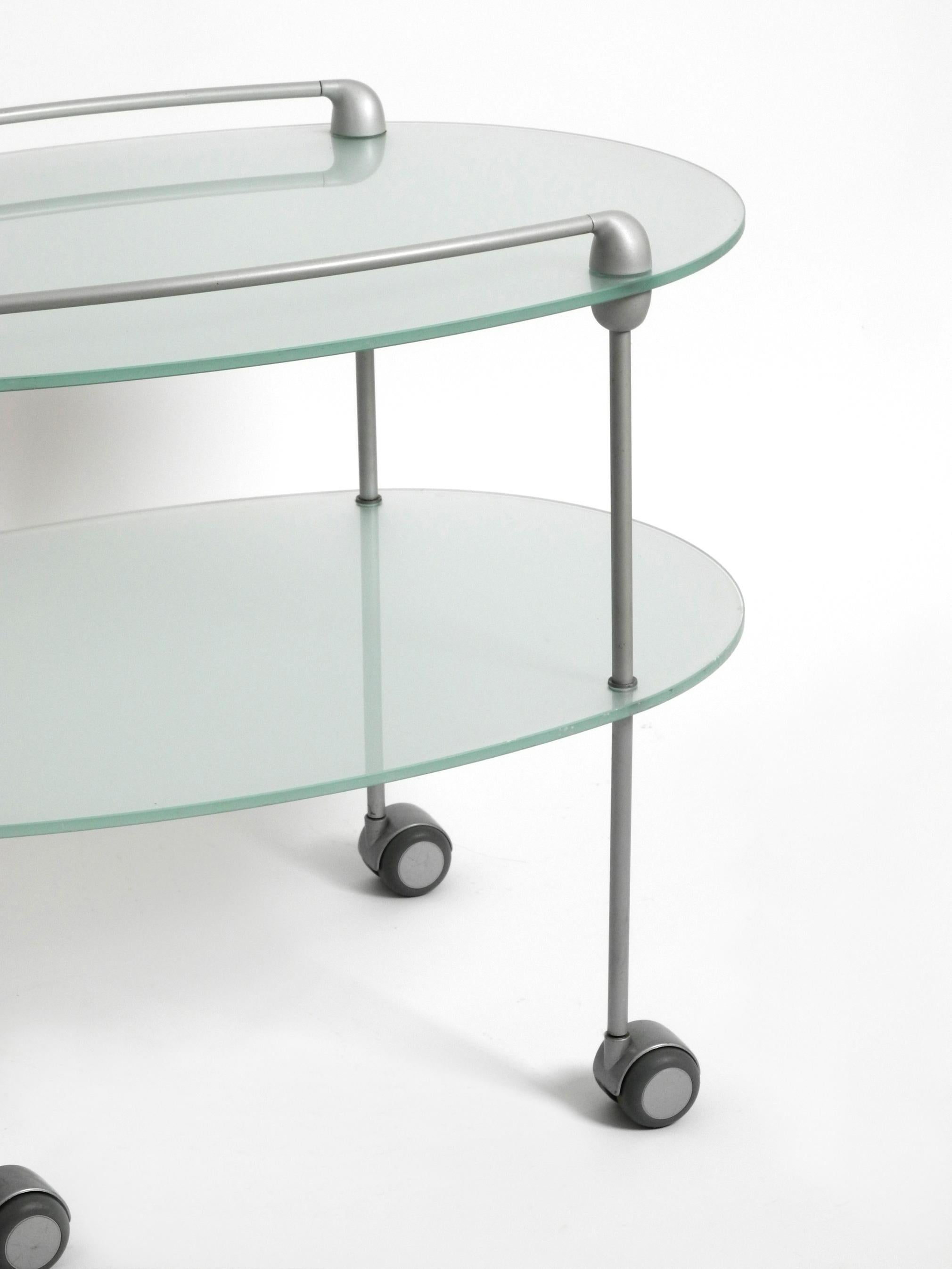 Aluminum 1990s Glass Serving Trolley MYRIADES by D'Orbino and Lomazzi for Ligne Roset